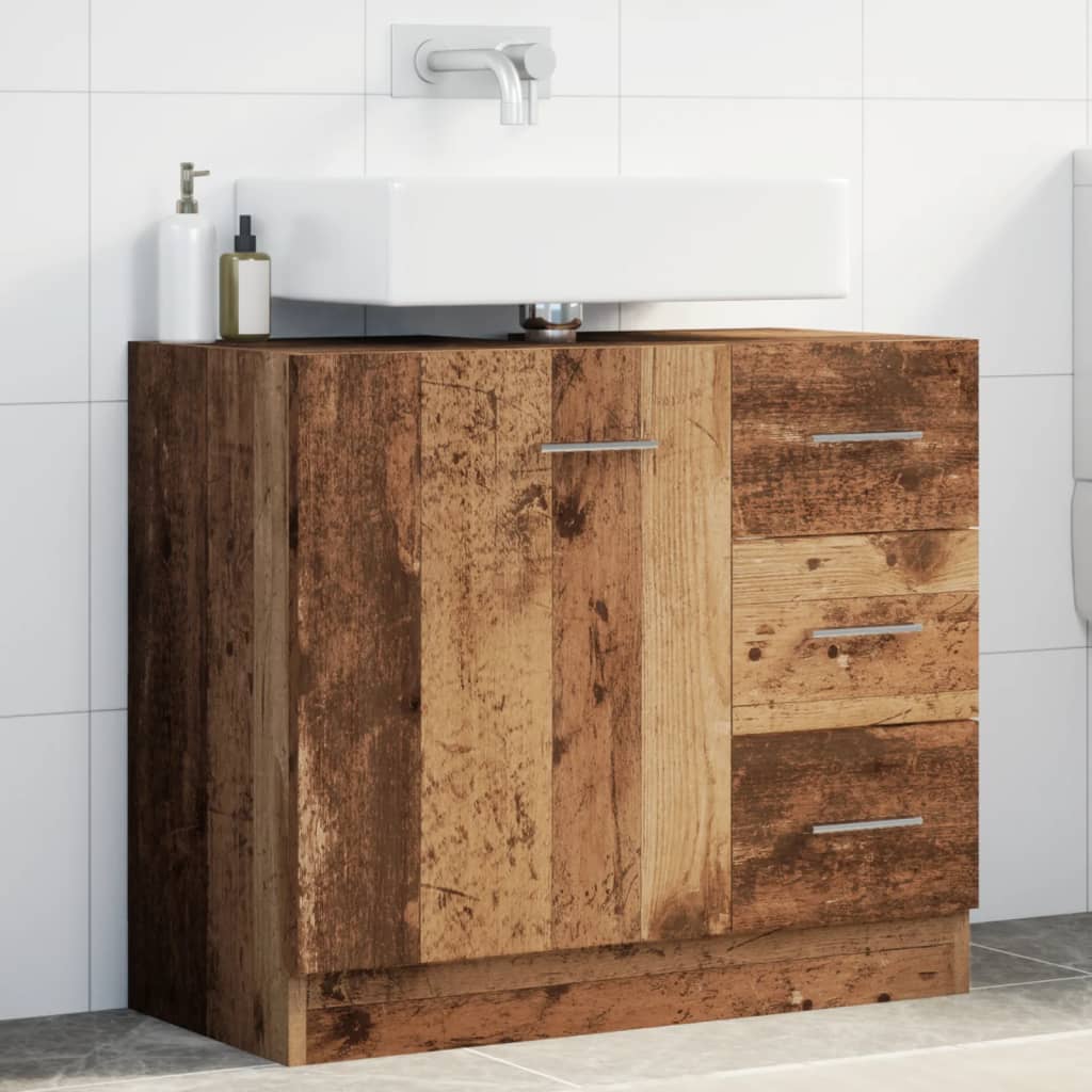 Wastafelkast 63X30X54 Cm Bewerkt Hout