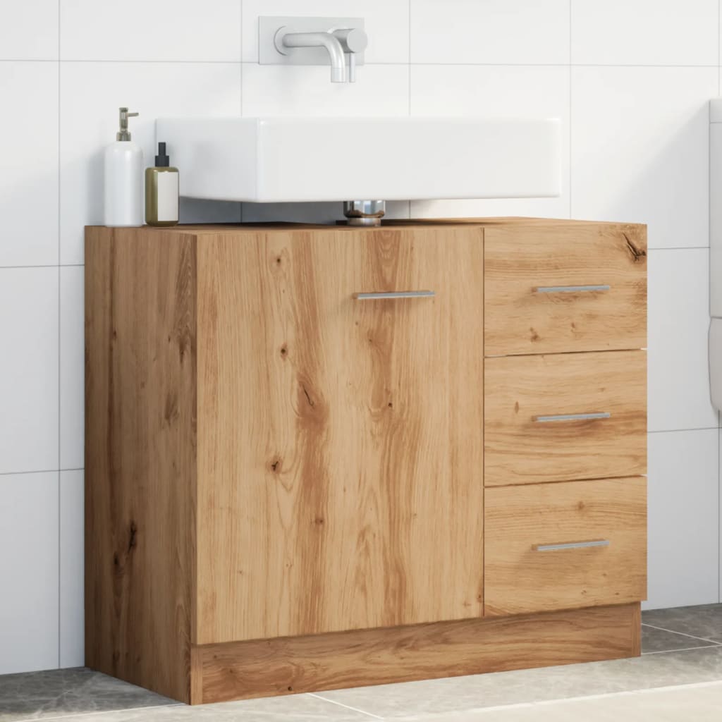 Wastafelkast 63X30X54 Cm Bewerkt Hout