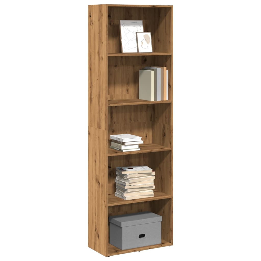 Boekenkast 80X30X Bewerkt Hout Artisanaal Eikenkleurig Artisian Oak