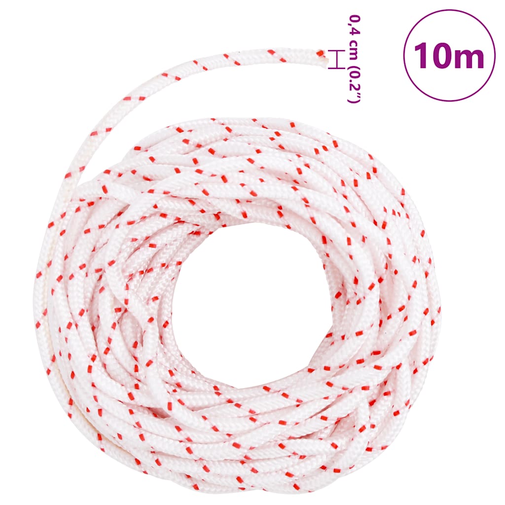 Trekkoord Startkoord Wit En Rood Ø 10 M Nylon