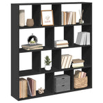 Boekenkast 132X29X141,5 Cm Bewerkt Hout Zwart