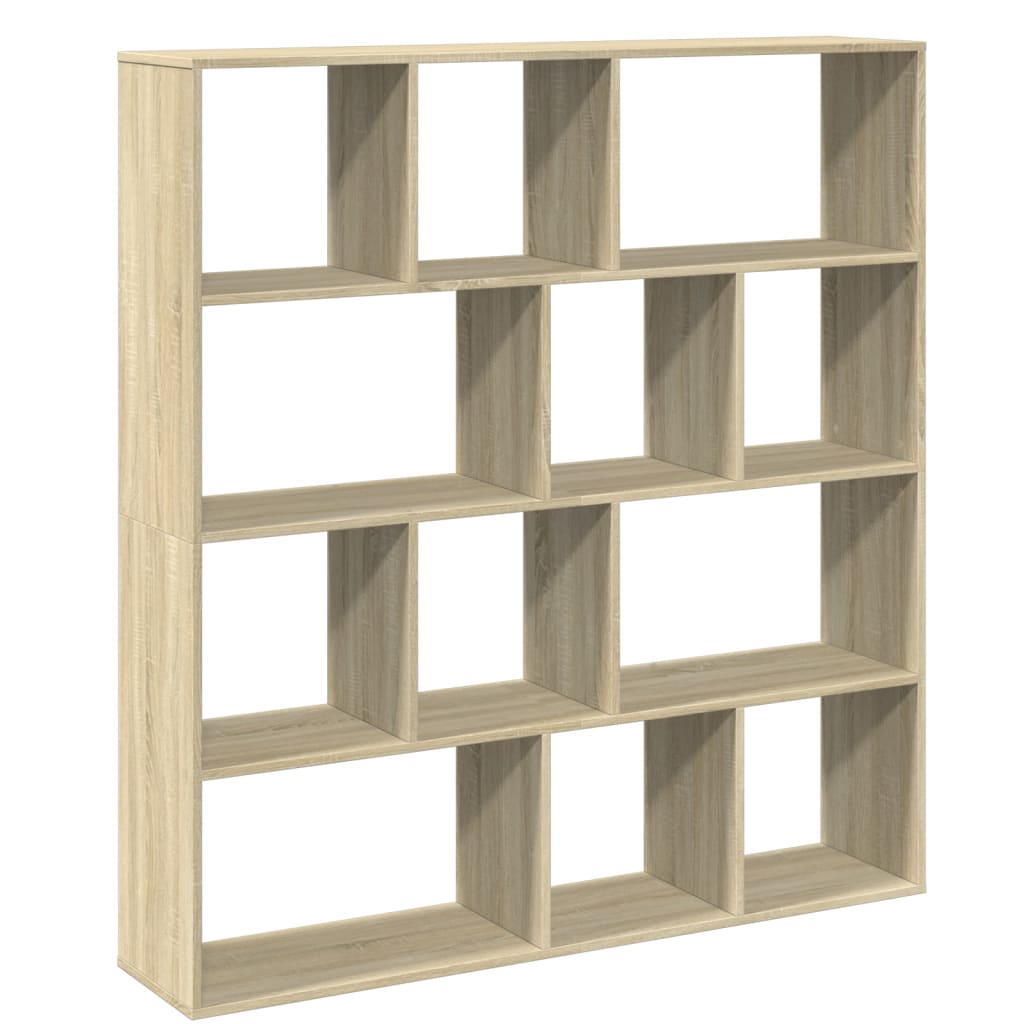 Boekenkast 132X29X141,5 Cm Bewerkt Hout Kleurig Sonoma Eiken
