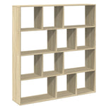 Boekenkast 132X29X141,5 Cm Bewerkt Hout Kleurig Sonoma Eiken
