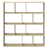 Boekenkast 132X29X141,5 Cm Bewerkt Hout Kleurig Sonoma Eiken