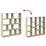 Boekenkast 132X29X141,5 Cm Bewerkt Hout Kleurig Sonoma Eiken