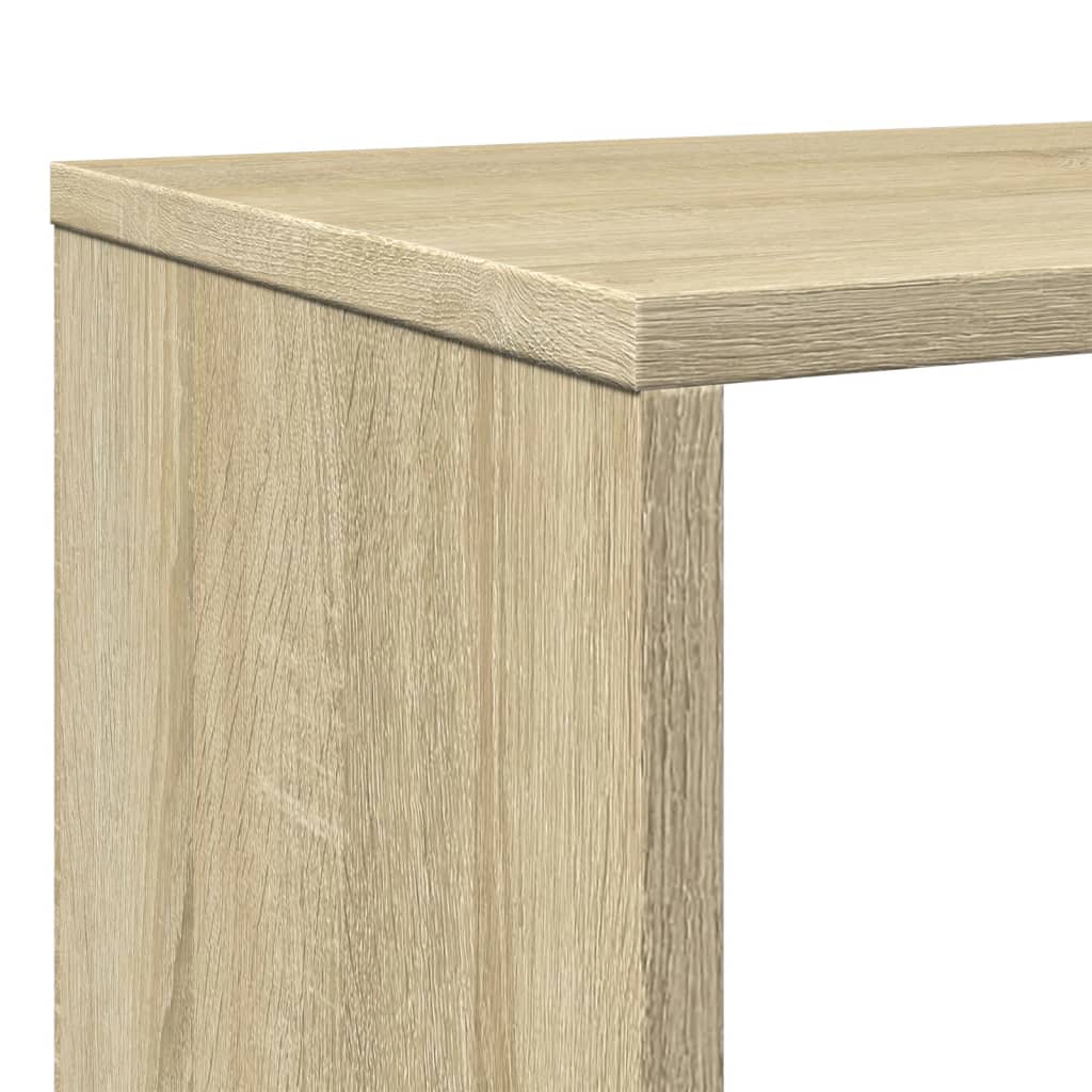 Boekenkast 132X29X141,5 Cm Bewerkt Hout Kleurig Sonoma Eiken