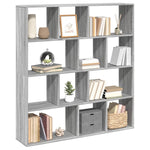 Boekenkast 132X29X141,5 Cm Bewerkt Hout Eiken Grijs Sonoma