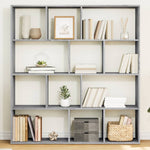 Boekenkast 132X29X141,5 Cm Bewerkt Hout Eiken Grijs Sonoma
