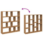 Boekenkast 132X29X141,5 Cm Bewerkt Hout Artisanaal Eikenkleur Artisian Oak