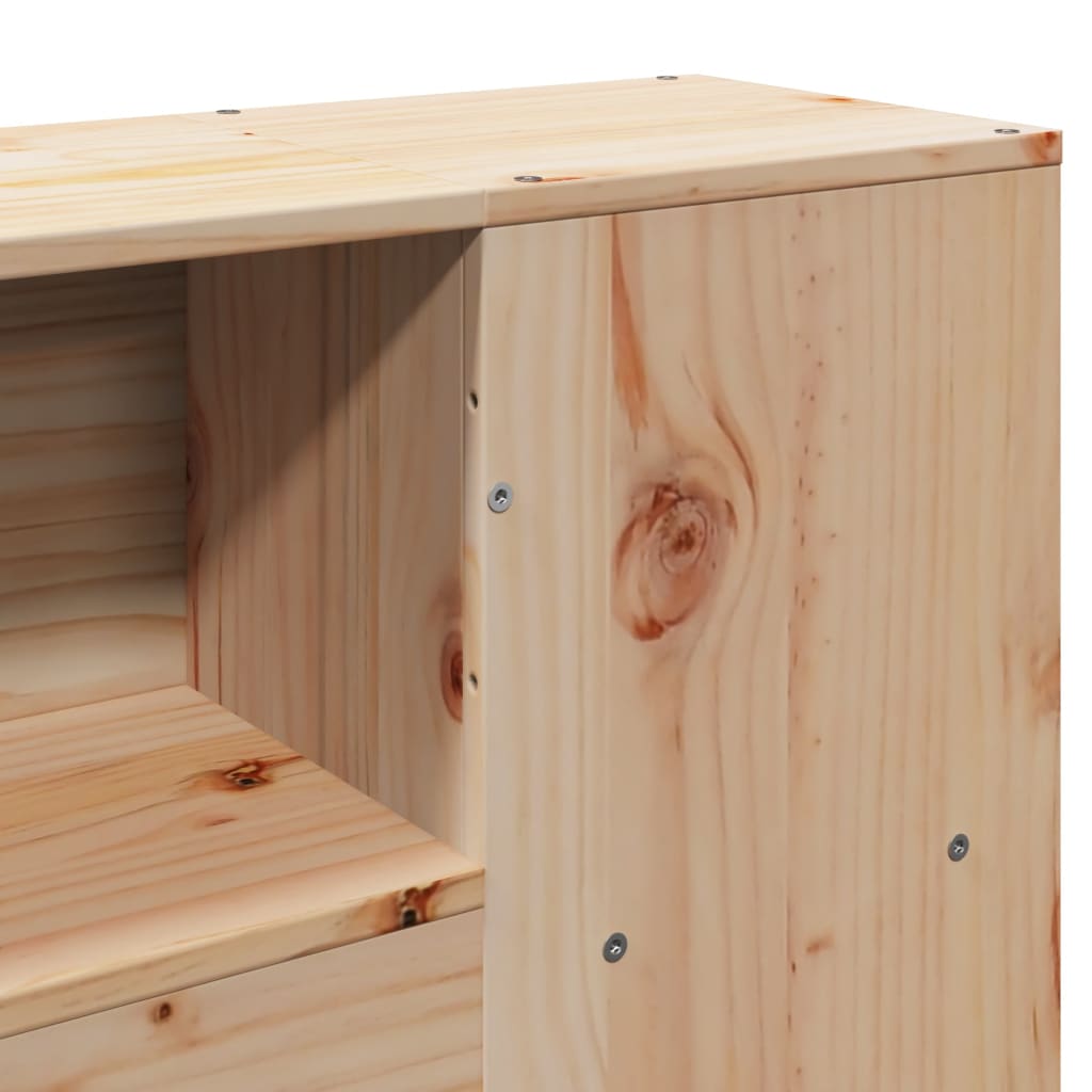 Bed Met Boekenkast Zonder Matras Massief Grenenhout 150X200 Cm