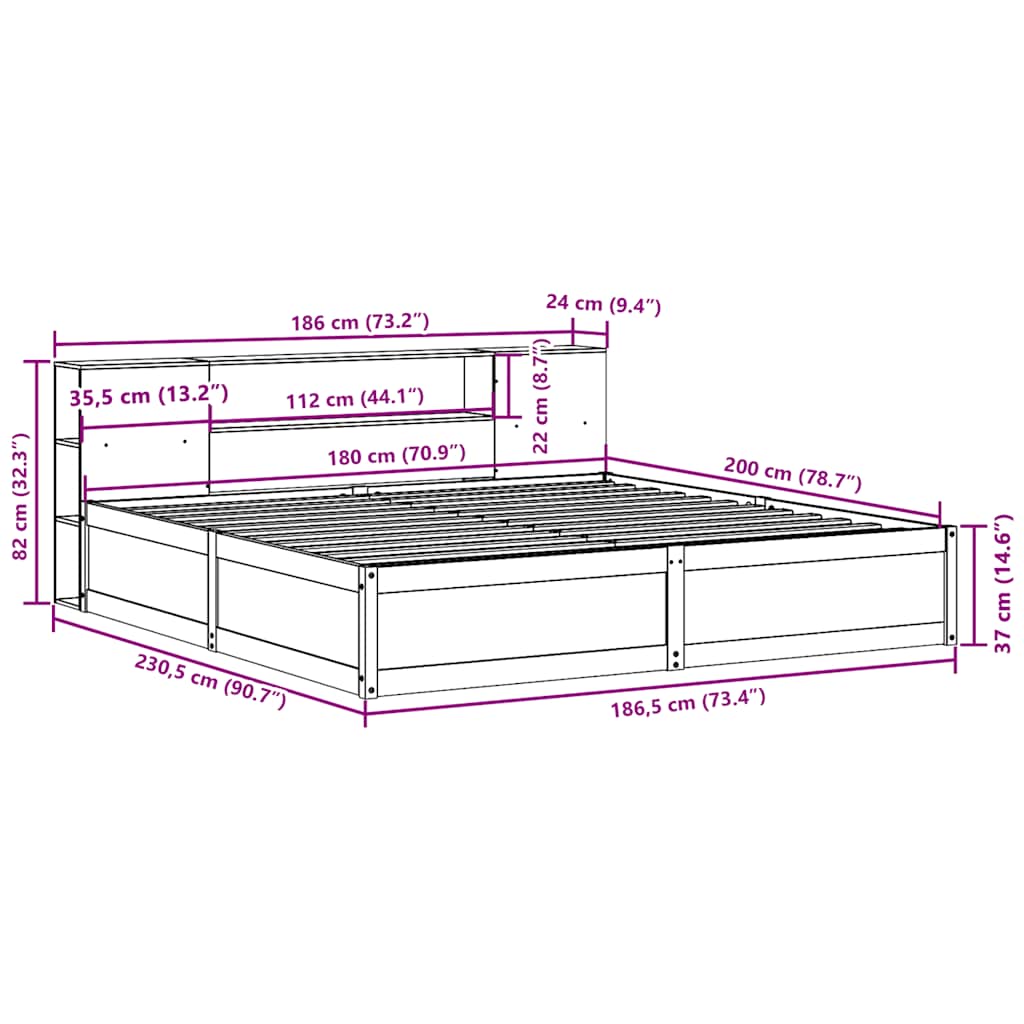 Bedframe Zonder Matras Massief Grenenhout