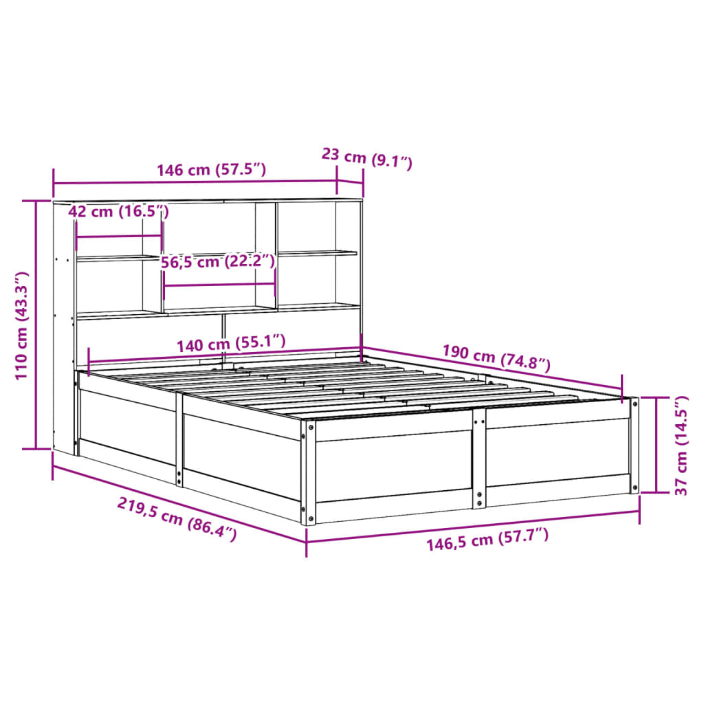 Bedframe Zonder Matras Massief Grenenhout