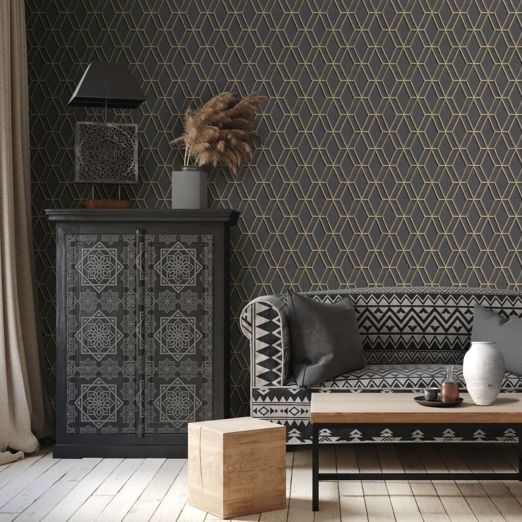 Dutch Wallcoverings Behang Hexagonal Kleurig
