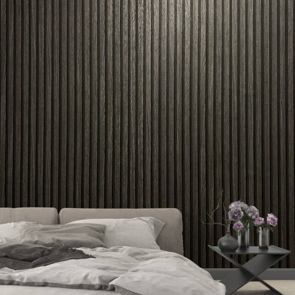 Noordwand Behang Botanica Wooden Slats Zwart En