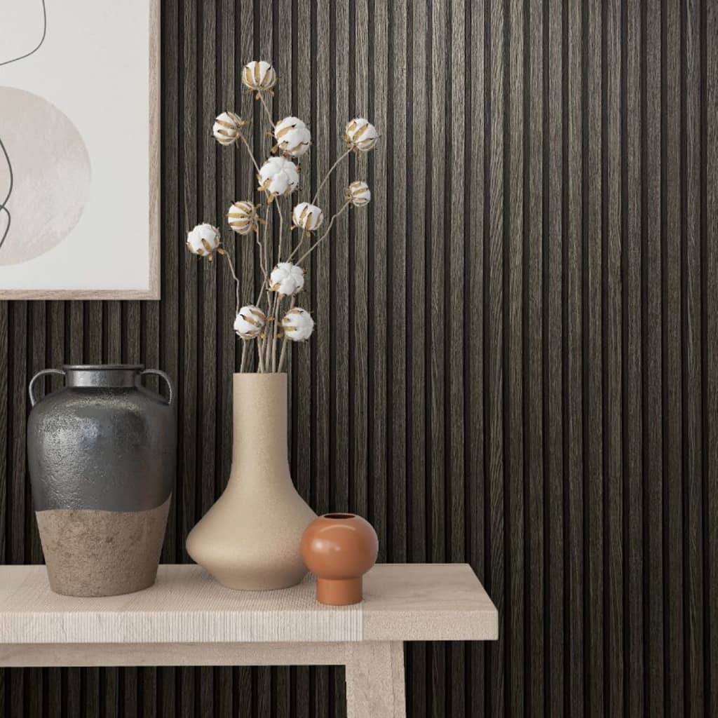 Noordwand Behang Botanica Wooden Slats Zwart En