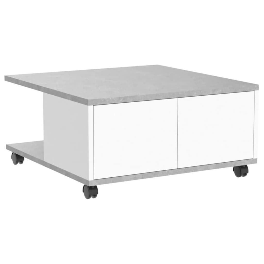 Fmd Salontafel Verplaatsbaar 70X70X36 Cm Eikenkleurig En Glanzend