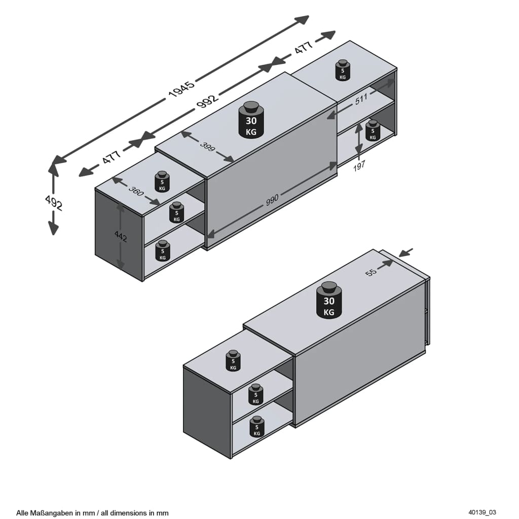 Fmd Tv-Meubel 94,5X39,9X49,2 Cm Artisan En Zwart