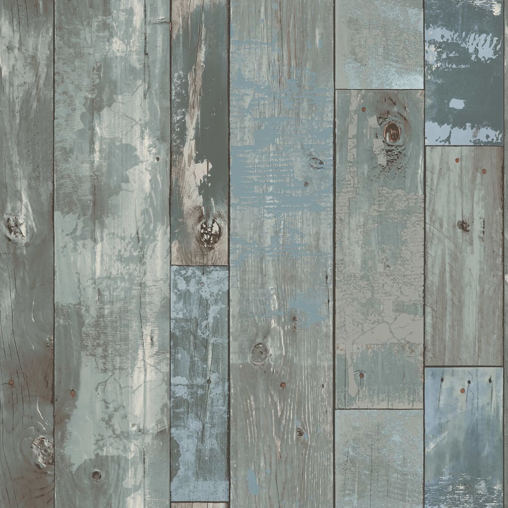 Dutch Wallcoverings Behang Steigerhout -Blauw