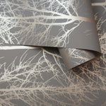 Dutch Wallcoverings Behang Rhea Trees Grijs En Roségoudkleurig