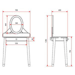Vipack Kinderkaptafel Billy Met Spiegel Hout Wit