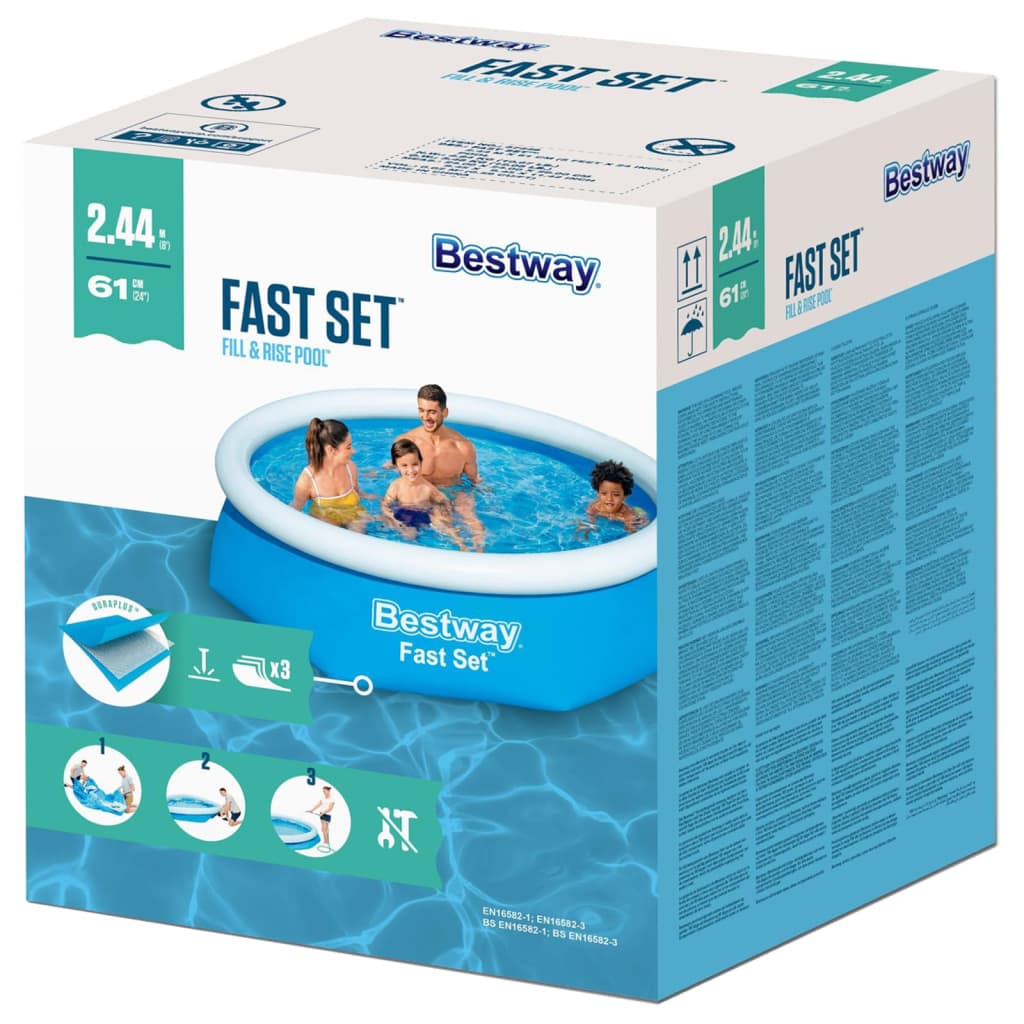 Bestway Zwembad Fast Set Opblaasbaar Rond 244X66 Cm 57265