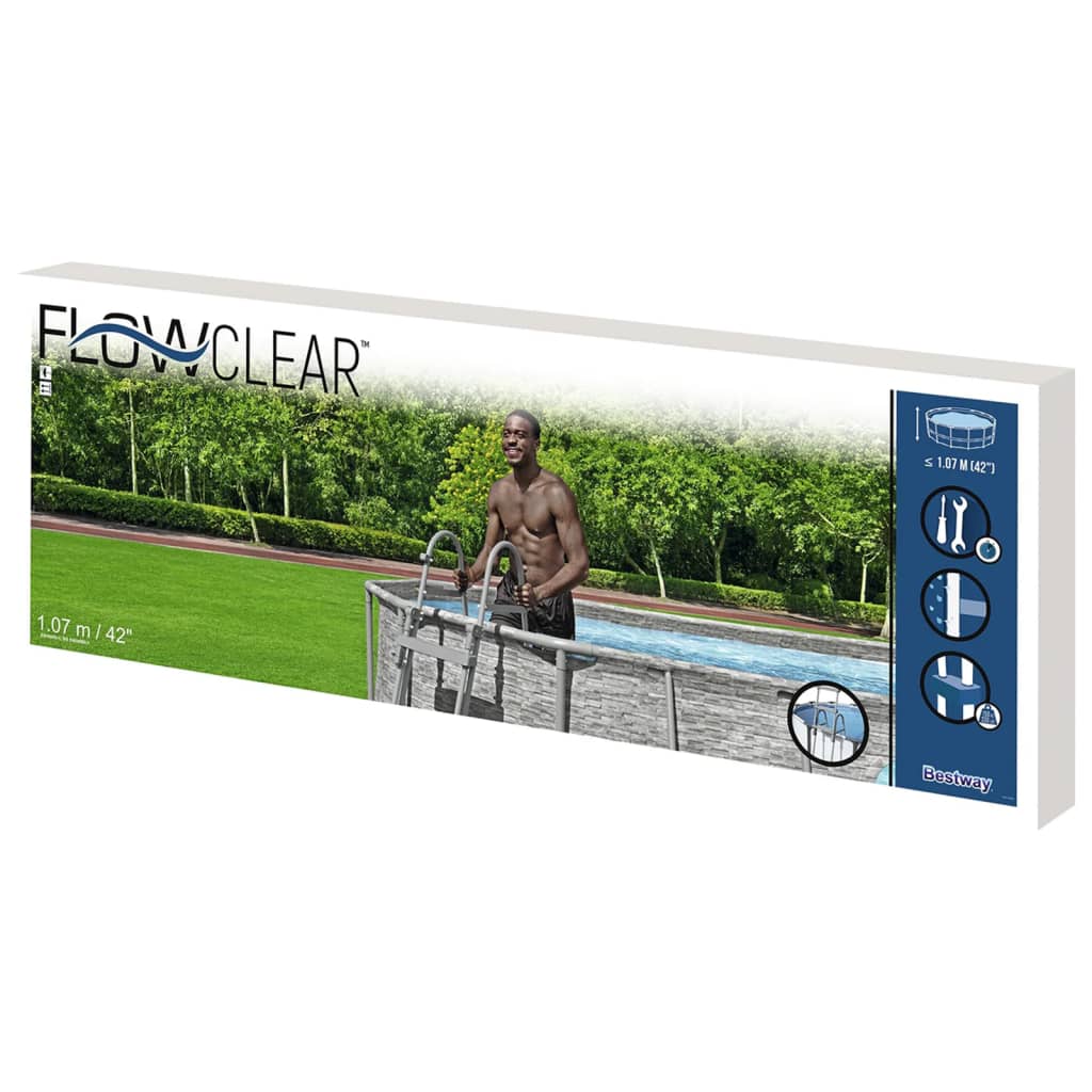 Bestway Zwembadladder Flowclear Met 4 Treden 107 Cm Donkerbruin