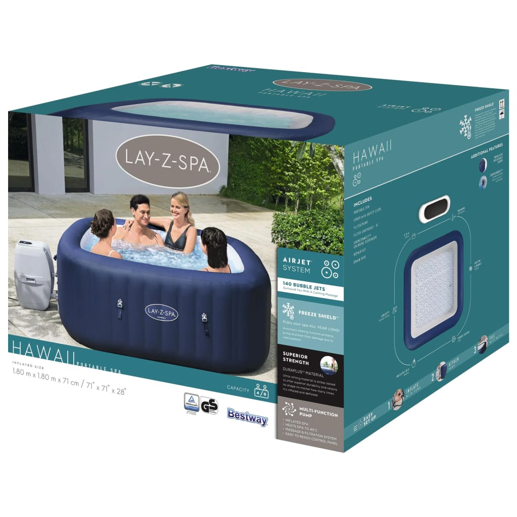 Bestway Lay-Z-Spa Bubbelbad Opblaasbaar Hawaii Airjet