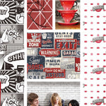 Noordwand Behang Urban Friends & Coffee Billboards Small Blauw En Rood