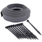 Nature Borderrandset H5 Cm X 10 M Met Grondpennen Grijs