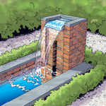 Ubbink Nevada Watervalschaal Cascade Roestvrij Staal