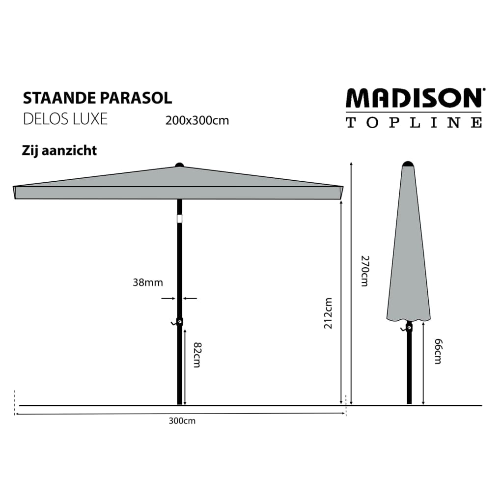 Madison Parasol Delos Luxe 300X200 Cm Pac5P014