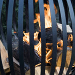 Esschert Design Vuurkorf Balvormig Strepen Koolstofstaal Zwart Ff400