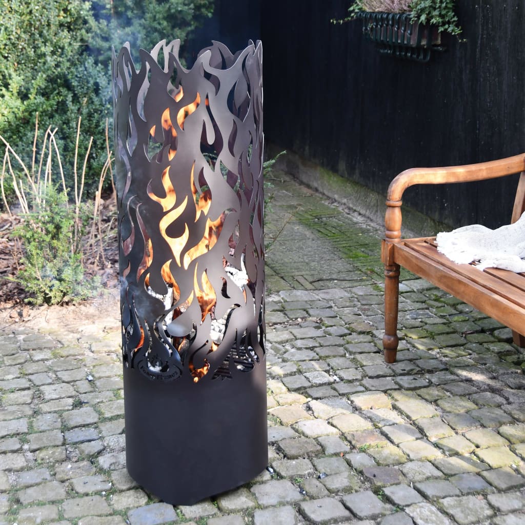 Esschert Design Vuurton Flames Koolstofstaal Zwart Ff408