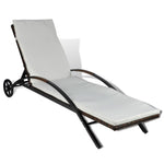 Ligbed Met Kussen En Wieltjes Poly Rattan