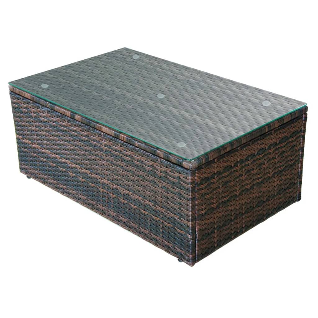 -Delige Loungeset Met Kussens Poly Rattan