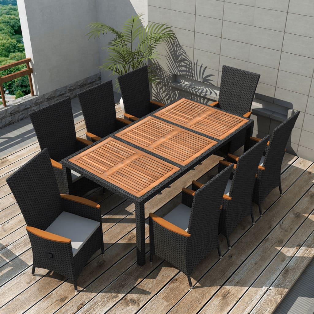 -Delige Tuinset Met Kussens Poly Rattan