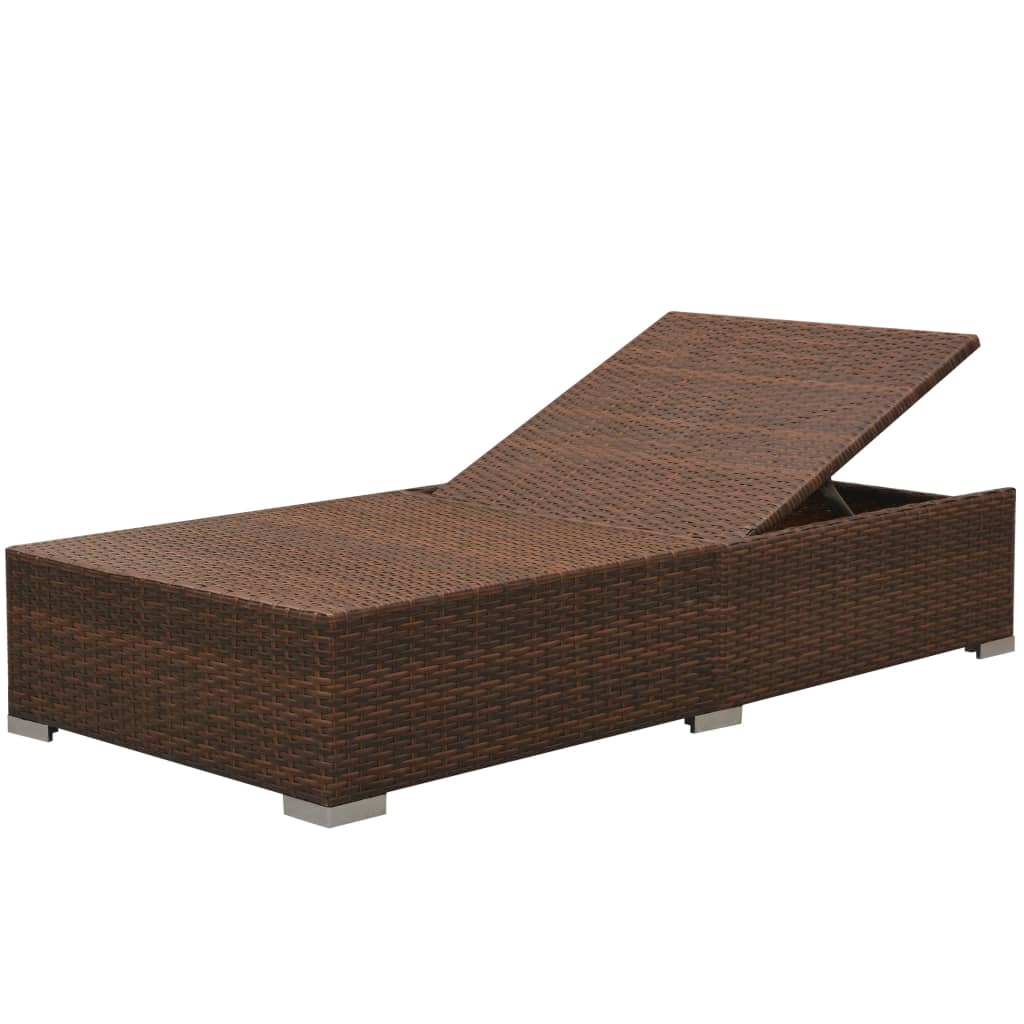 -Delige Loungeset Met Kussens Poly Rattan