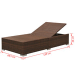 -Delige Loungeset Met Kussens Poly Rattan