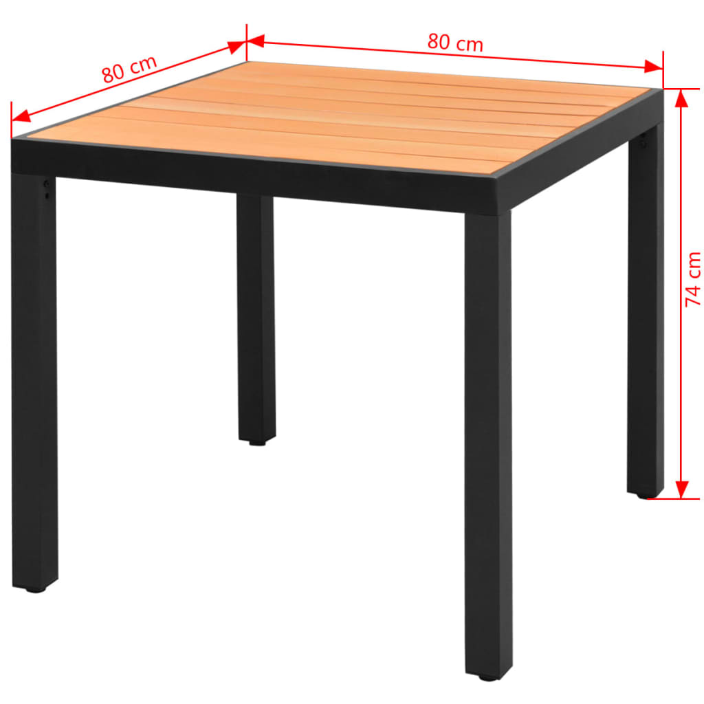 Tuintafel 80X80X74 Cm Aluminium En Hkc