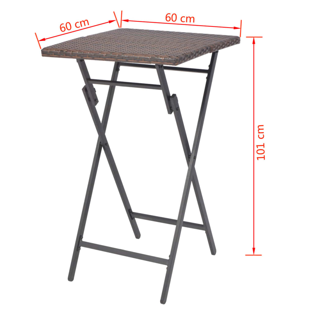 -Delige Tuinset Inklapbaar Staal Poly Rattan