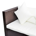 -Delige Loungeset Met Kussens Poly Rattan