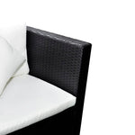-Delige Loungeset Met Kussens Poly Rattan