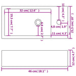 Wastafel Met Kraangat Rechthoekig Wit 46X25,5X12 Cm Keramiek