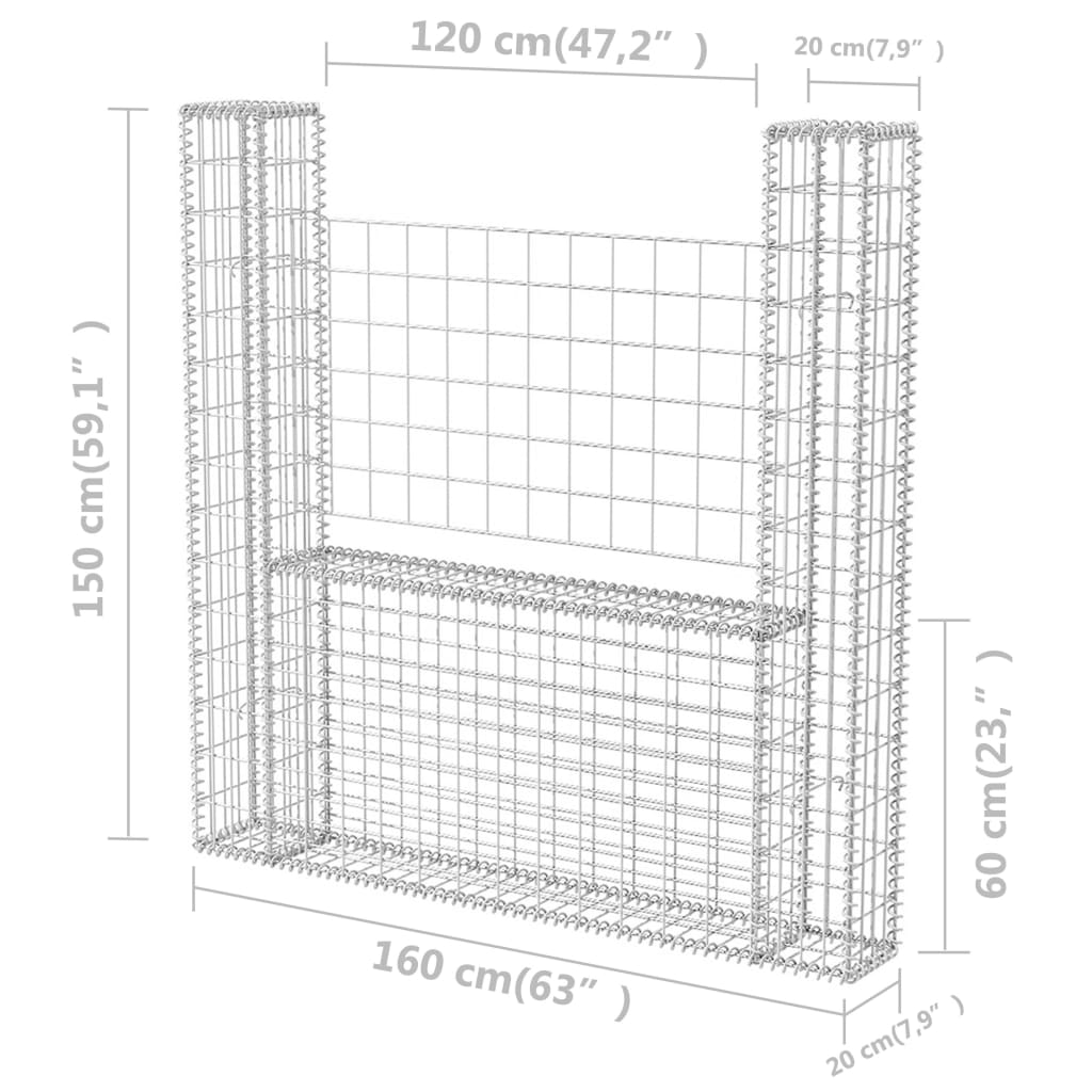 Gabion Mand U-Vormig Staal