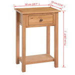 Wandtafel 50X32X75 Cm Massief Eikenhout