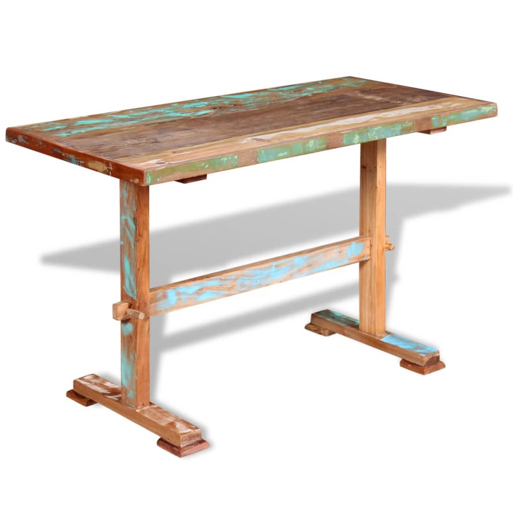 Eettafel Op Voet Massief Gerecycled Hout