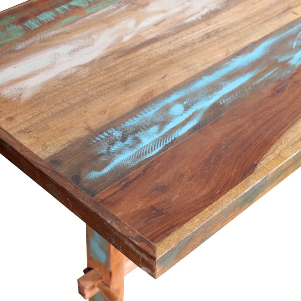 Eettafel Op Voet Massief Gerecycled Hout