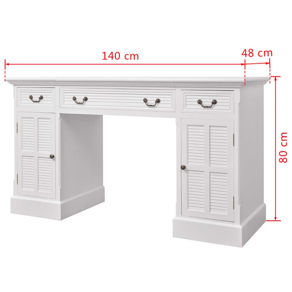 Bureau Ministre Wit 140X48X80 Cm