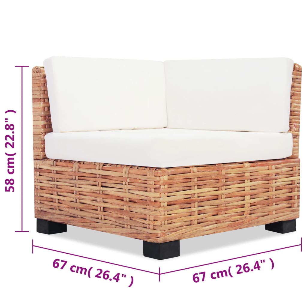 Loungeset Natuurlijk Rattan 27-Delig