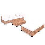 Loungeset Natuurlijk Rattan 18-Delig